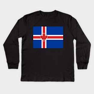 Iceland - Canada Flag Mashup Kids Long Sleeve T-Shirt